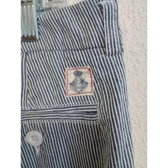 Tommy Hilfiger Seersucker Shorts Blue White Stripes Pockets Women Size‎ 16 - Picture 4 of 6